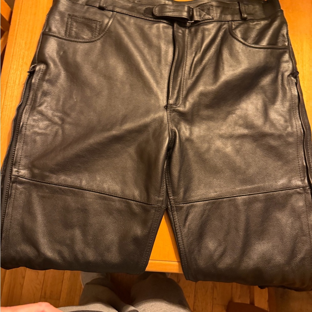 Men's Black Leather Pants